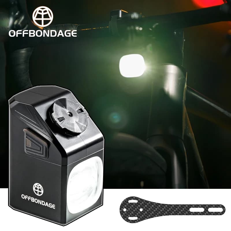 OFFBONDAGE Faro a sospensione per luce per bicicletta Installa supporto Lampada frontale impermeabile con accessori per supporto luce per bici