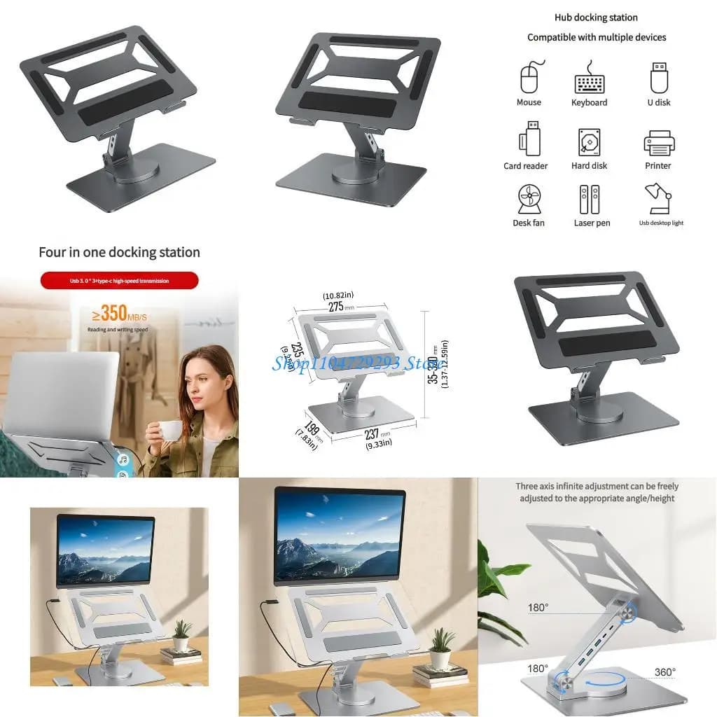 Y2GD Supporto per laptop pieghevole in alluminio con altezza rotazione 360 gradi personalizzabile