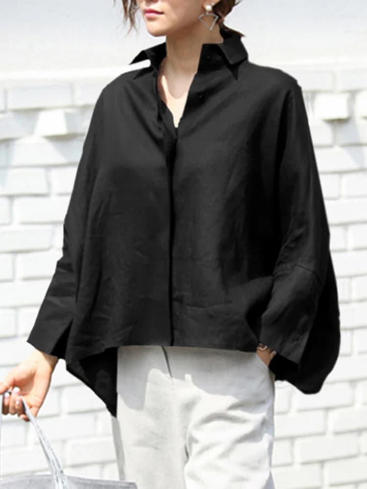 2024 VONDA Camicie estive da donna Manica lunga Camicetta elegante Stile OL Tunica Top Moda Oversize Casual Solid Allentato Party Blusas