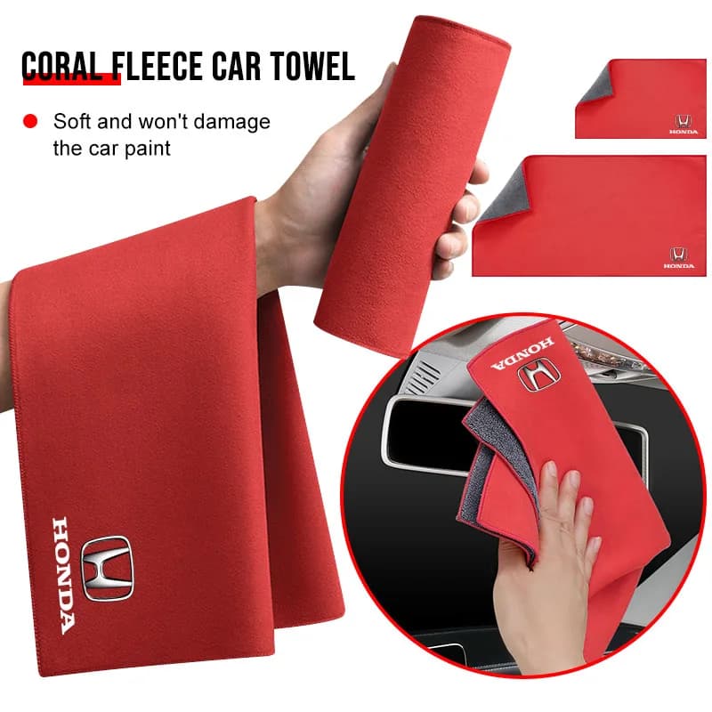 Cleaning the interior of the car Soft brush Car wash towel Microfiber cleaning cloth for Honda Mugen Power Honda Civic Accord CRV Jazz