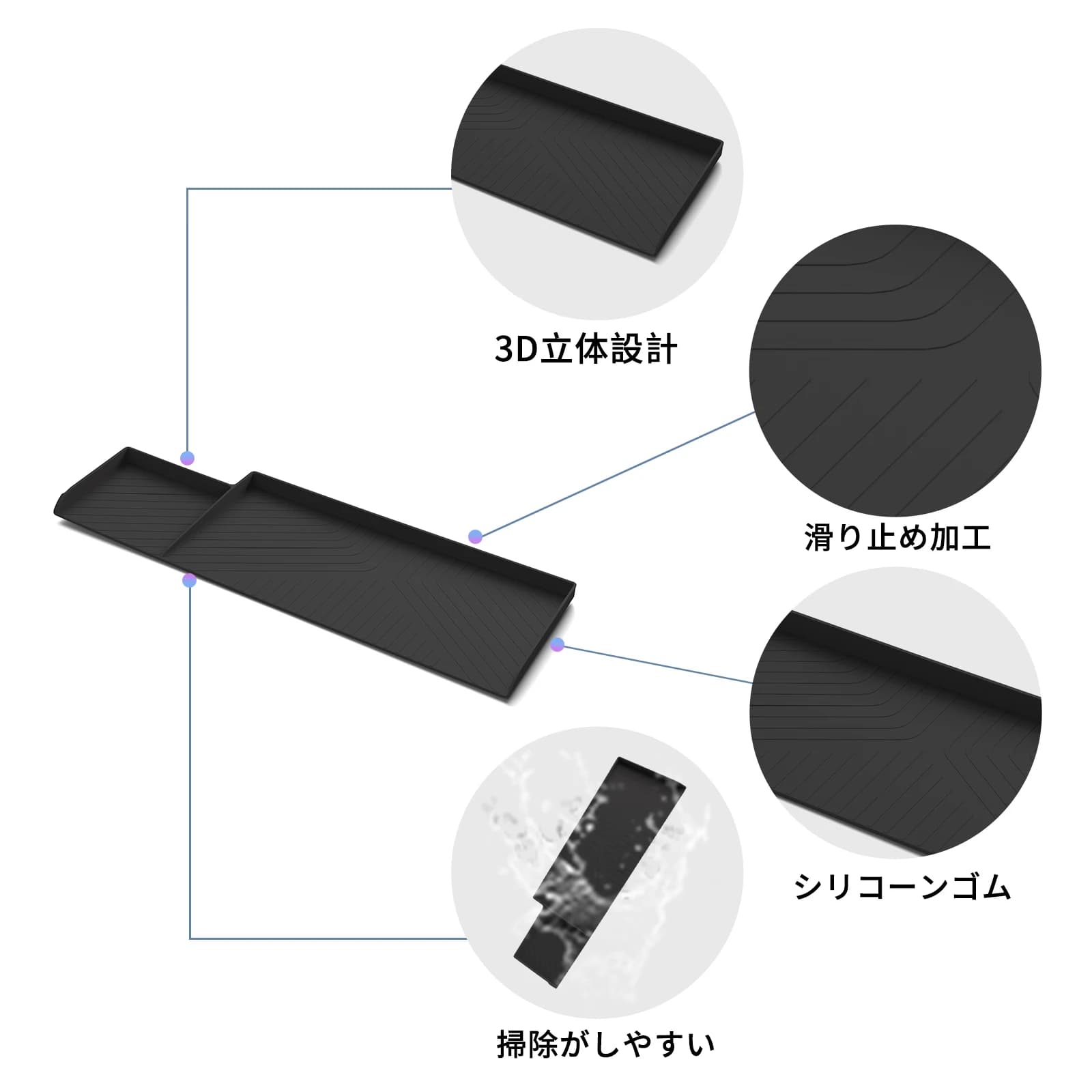 ZUNDUO per Toyota Aqua 2021-2025 Silicone Copilota Cruscotto Scatola di Immagazzinaggio Vassoio Auto Organizzatore Accessori Interni Nero