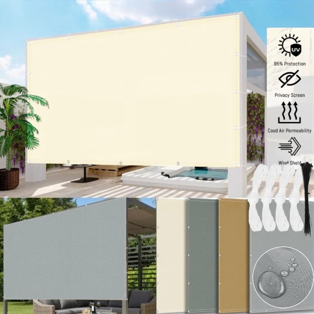 Grande Tenda Da Sole Vela 2x3/3x4/4x5M Tessuto Impermeabile Per Esterno Giardino Patio 95% UV Blocco Partito Baldacchino Piscina Campo Tenda Shelter