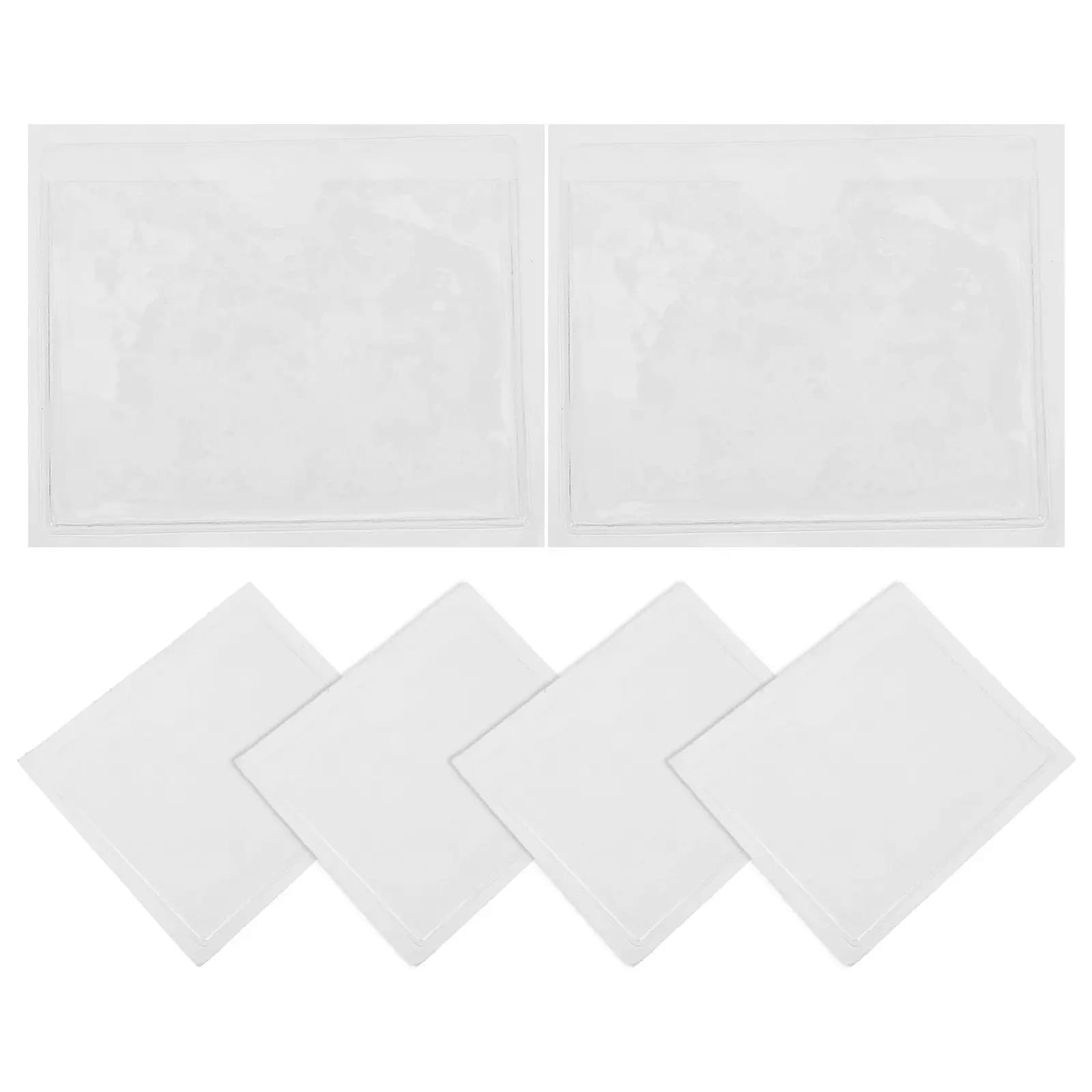 6 Pezzi di Custodie Trasparenti Autoadesive per Carte, Porta Etichette, Protezioni per Etichette di Prezzo, Biglietti da Visita, Design Verticale