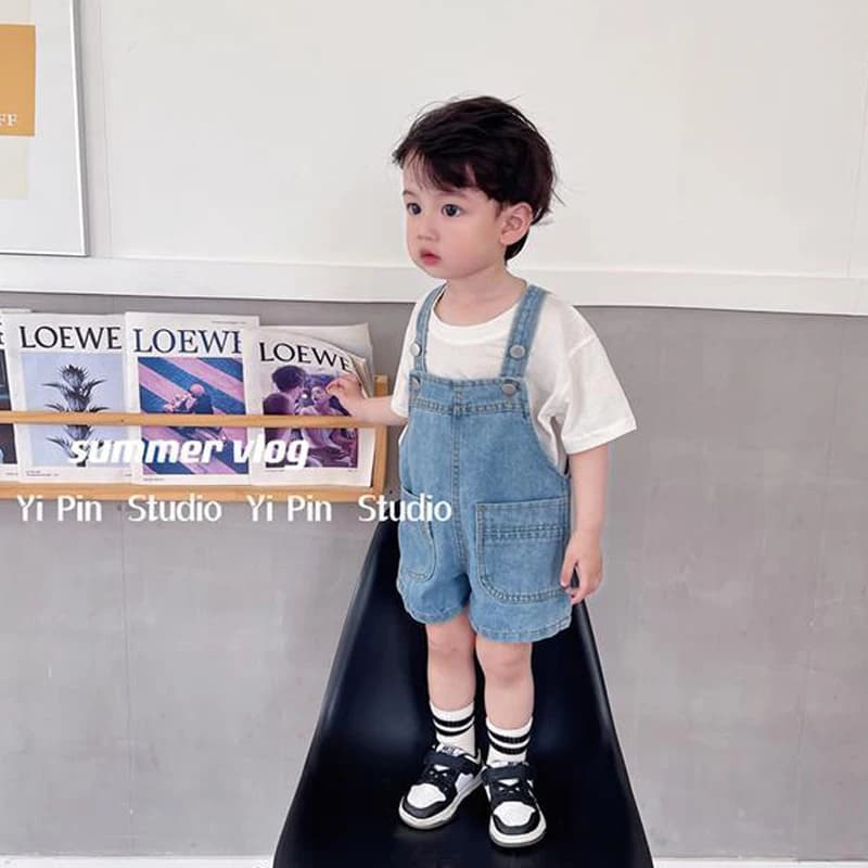 boys and girls overalls shorts casual Loose jeans pants For 1-8 Yrs Children Clothes Workwear big pocket Pants 2026 New Summer