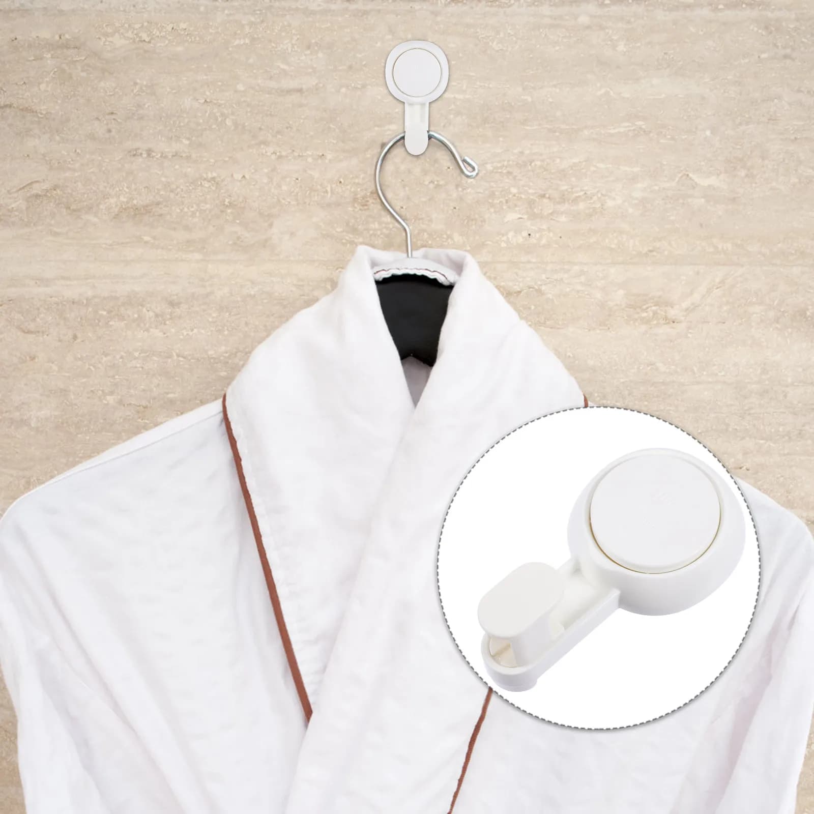 2 Pezzi Ganci a Ventosa Multiuso Riutilizzabili per Bagno, Cucina, Ufficio, Dormitorio - Nessun Attrezzo Richiesto, Forte Presa