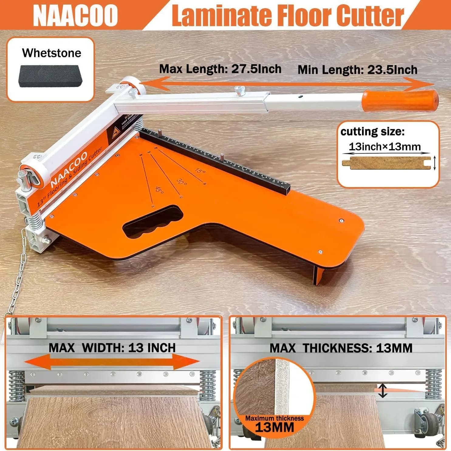 13\" Vinyl Plank Cutter Wheels for Laminate/Vinyl Flooring Garden Hand Tools for Cutting Length Angle for Engineered Wood