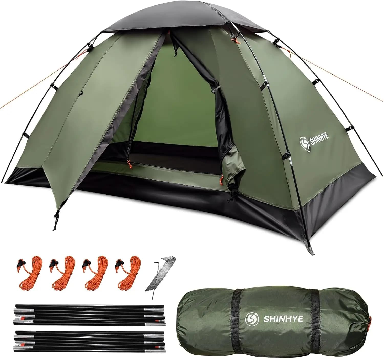 Tenda Ultraleggera Impermeabile per Campeggio 1-5 Persone, Montaggio Rapido, Tende da Esterno Antivento