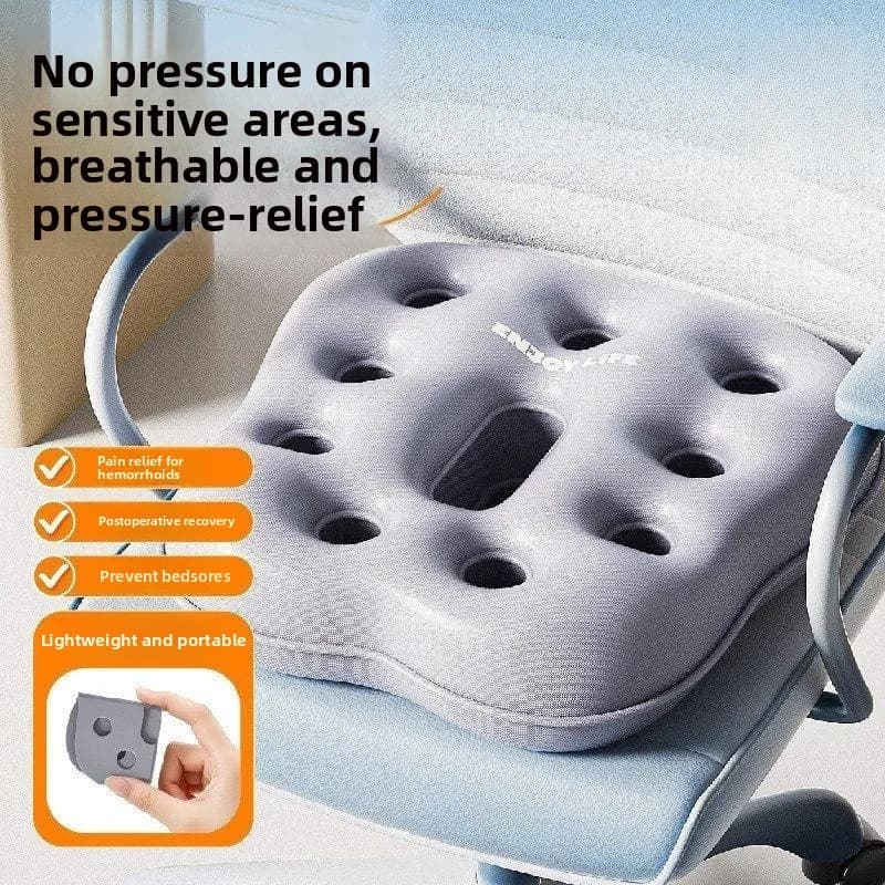 Cuscino Gonfiabile Portatile e Rinforzato per Sedia da Ufficio con Supporto Lombare, in PVC Traspirante e Antiscivolo, per Casa