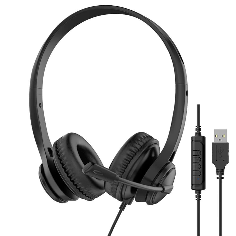 Wired USB Headphones Call Center Headphones with Mic Noise Cancellation Gaming Headphones 3.5 mm wired headphones for computer
