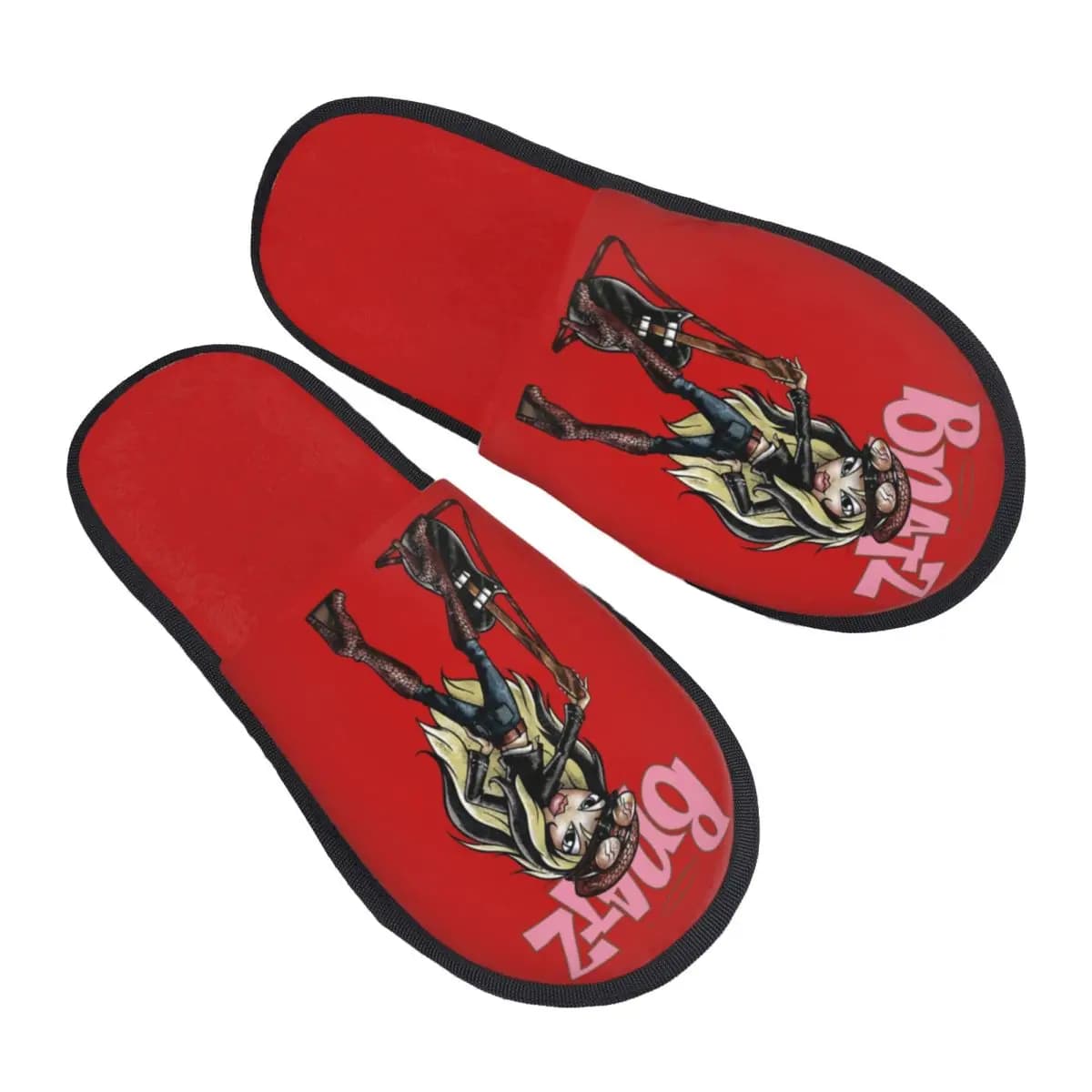 Custom Print Women Bratz Rock Angelz House Slippers Cozy Warm Cartoon Animation Memory Foam Fluffy Slipper Indoor Outdoor Shoes