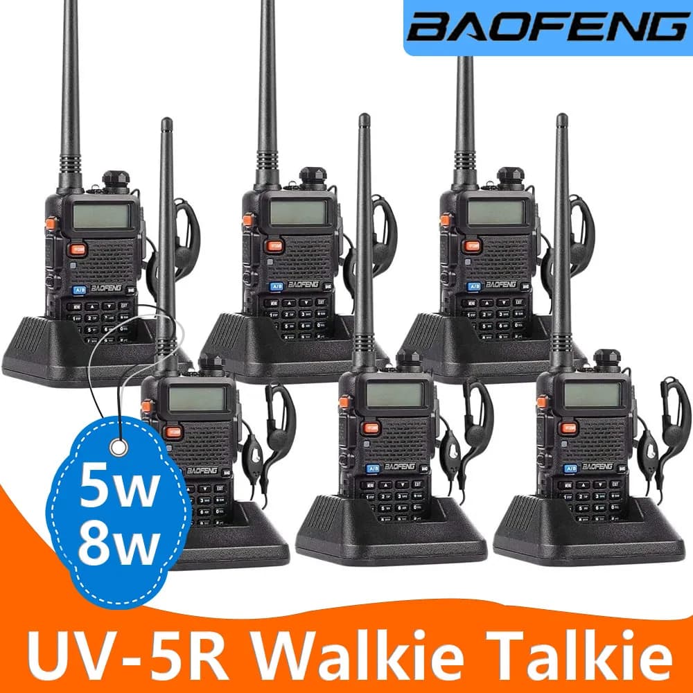 2pz 4pz 6pz BaoFeng UV-5R 5W/8W Walkie Talkie Tri-Power ad Alta Potenza, Dual Band, Lunga Portata, 128 Canali, Radio Portatile Bidirezionale