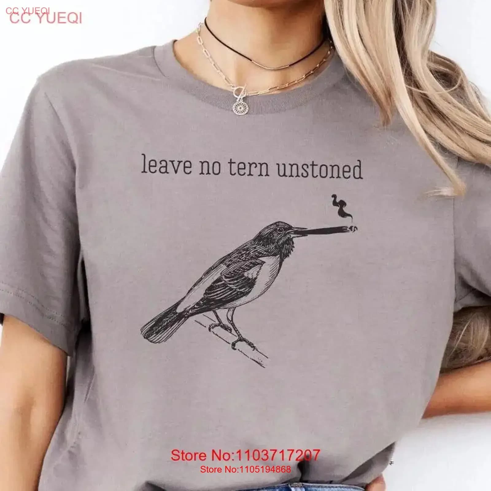 Funny Bird shirt Leave No Tern Unstoned watching gift for watcher punny T birding pun nerd vintage Washed Stylish Soft