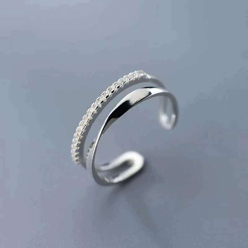 Trendy Minimalist Open End Ring for Women in Europe and America, Adjustable Size, Versatile, Daily Jewelry and Head Accessories