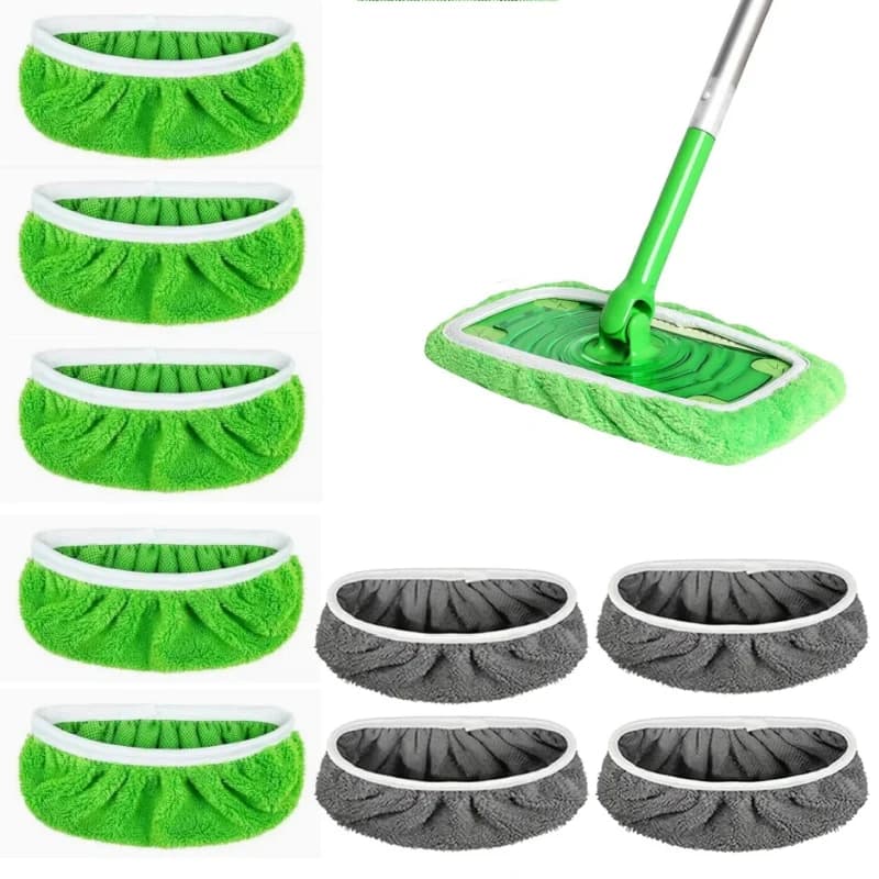 5 panni lavapavimenti riutilizzabili con elevato assorbimento d'acqua e panni per la pulizia in fibra ultrafine che si adattano saldamente alla maggior parte dei lavapavimenti standard