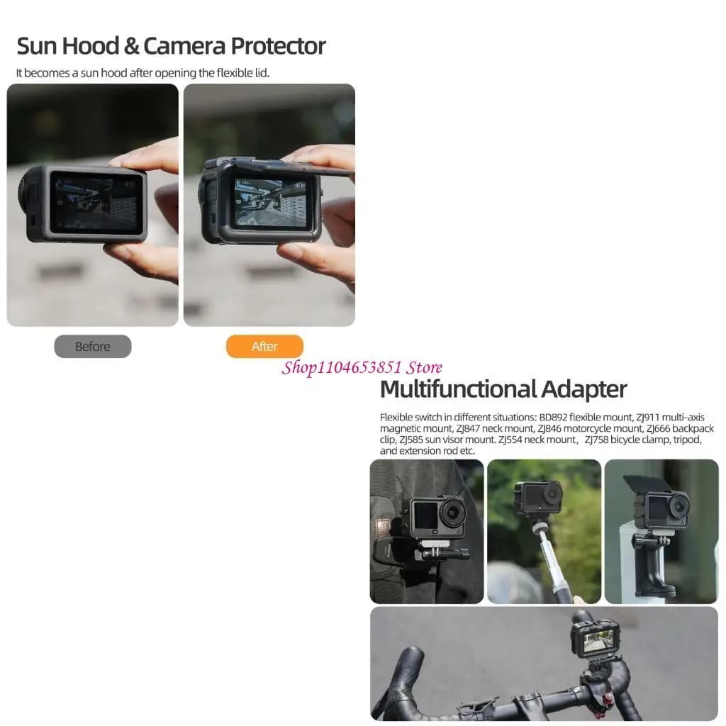 Sturdy Camera Case Quick Disconnect Mechanism AntiGlare Panel For Action 6