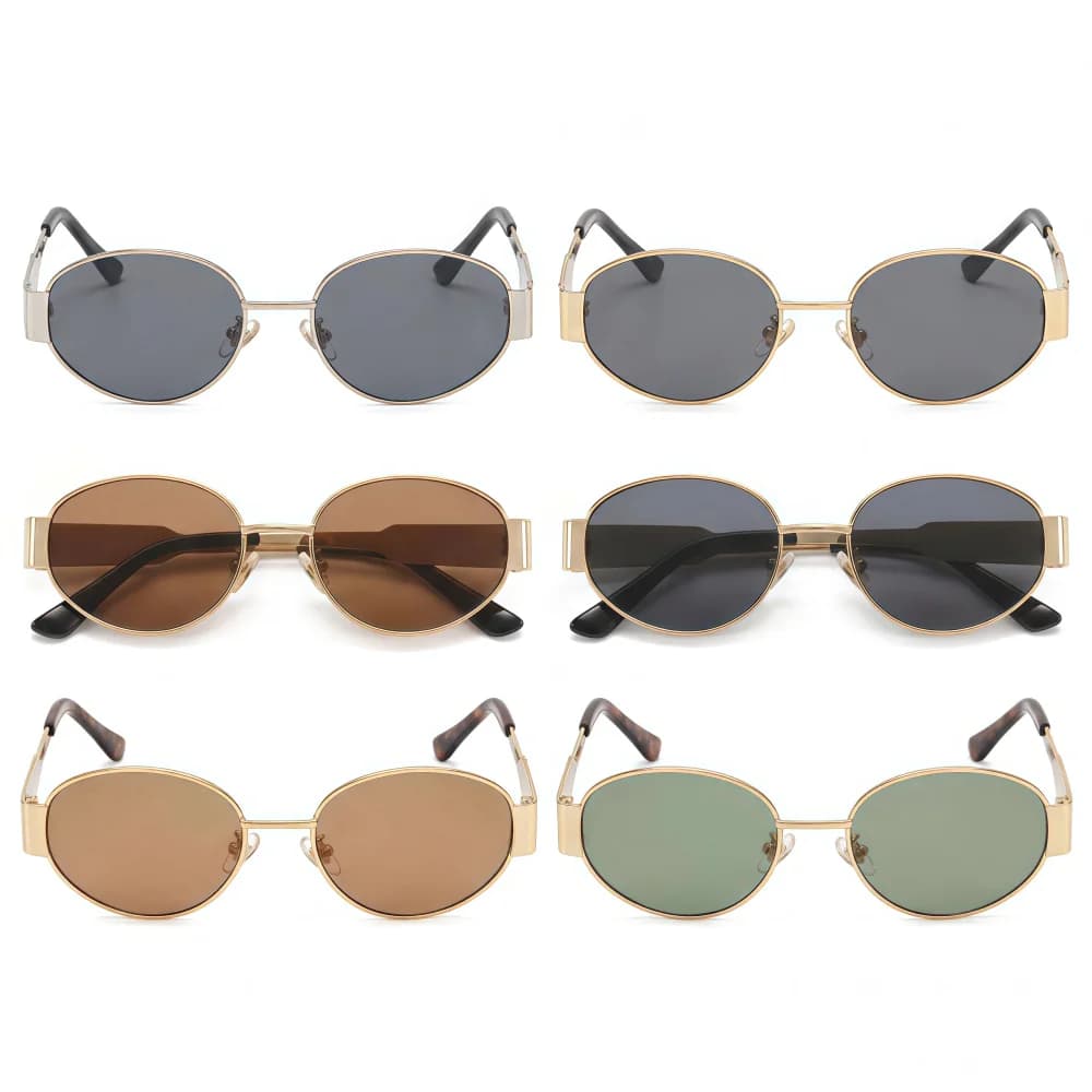 Retro Metal Round Frame Sunglasses For Both Men And Women Simple And Personalized Trendy Street Photography