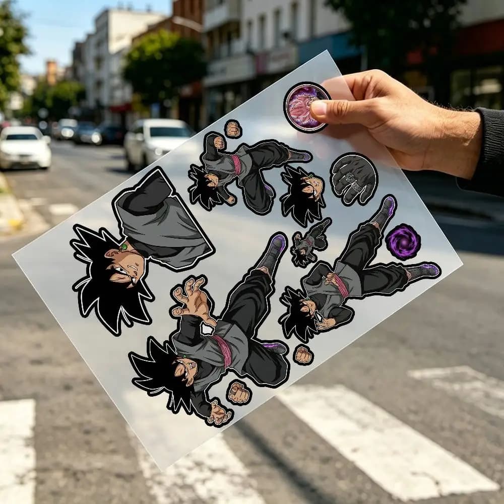 Anime Goku Black Base Form Motorcycle Reflective Decal Safety Sticker for Helmet Car Bike Durable Self-Adhesive Gift for Rider