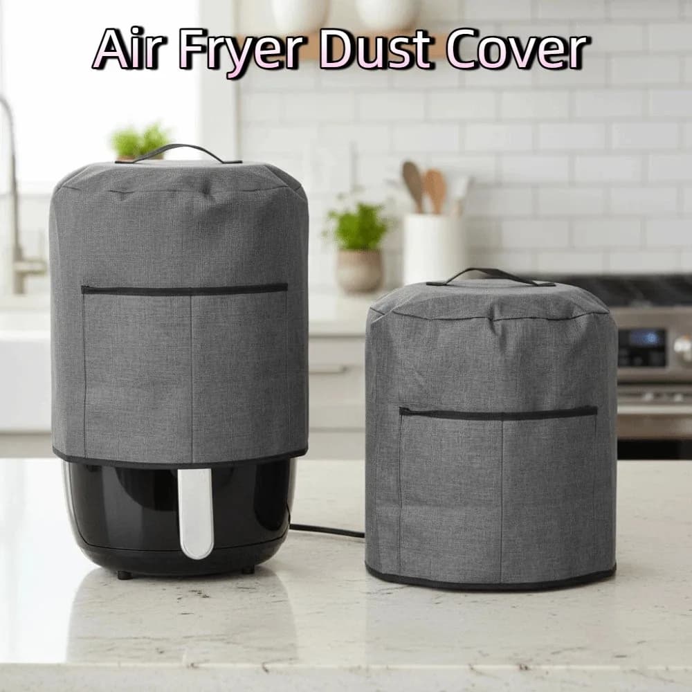 Dust cover for oxford fabric air fryer, oil resistant, with pocket, protective cover for sewing, washable and reusable