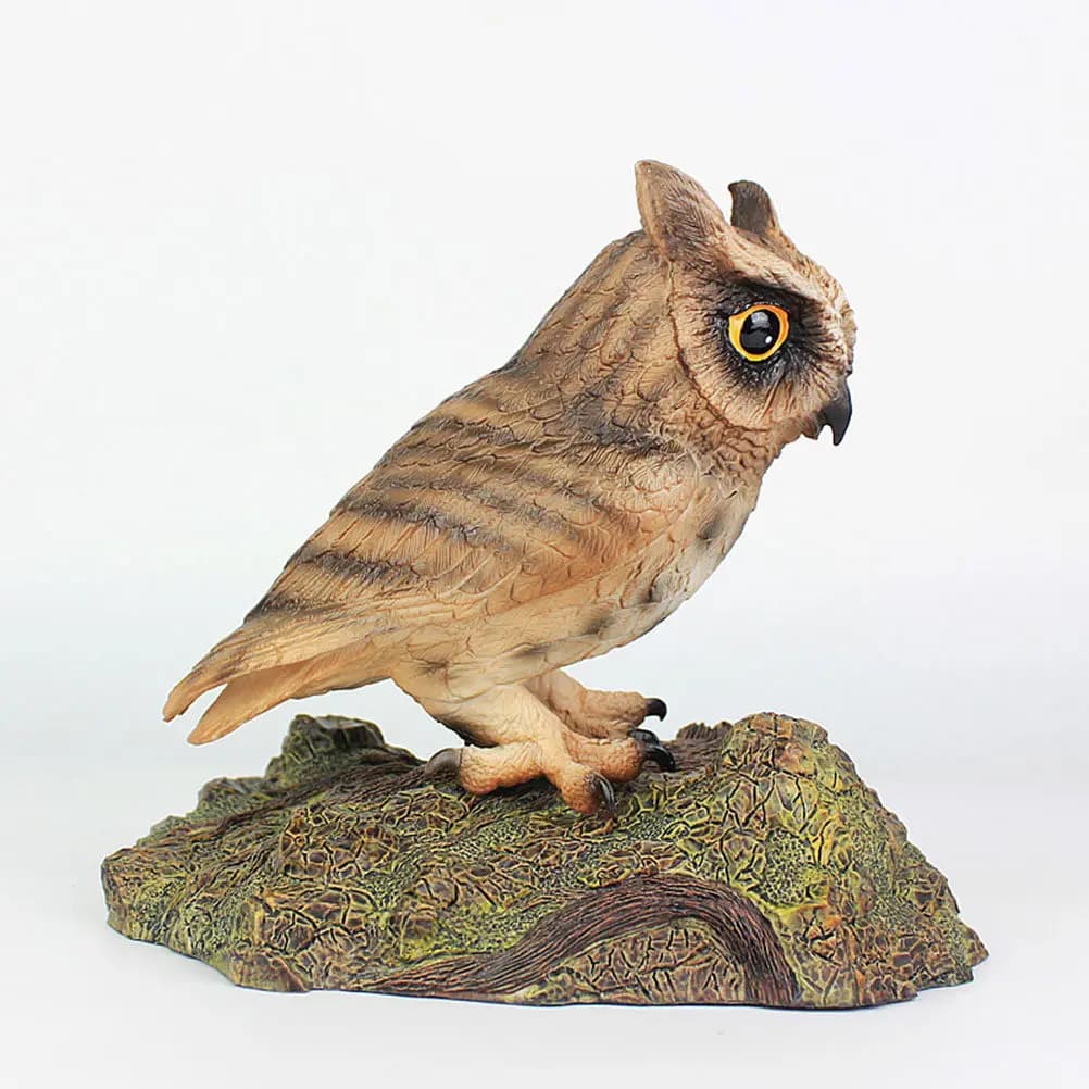 Owl Simulation Animal Plastic Sculpture Fine Craftsmanship Home Office Door Decor Kids Cognitive Educational Display