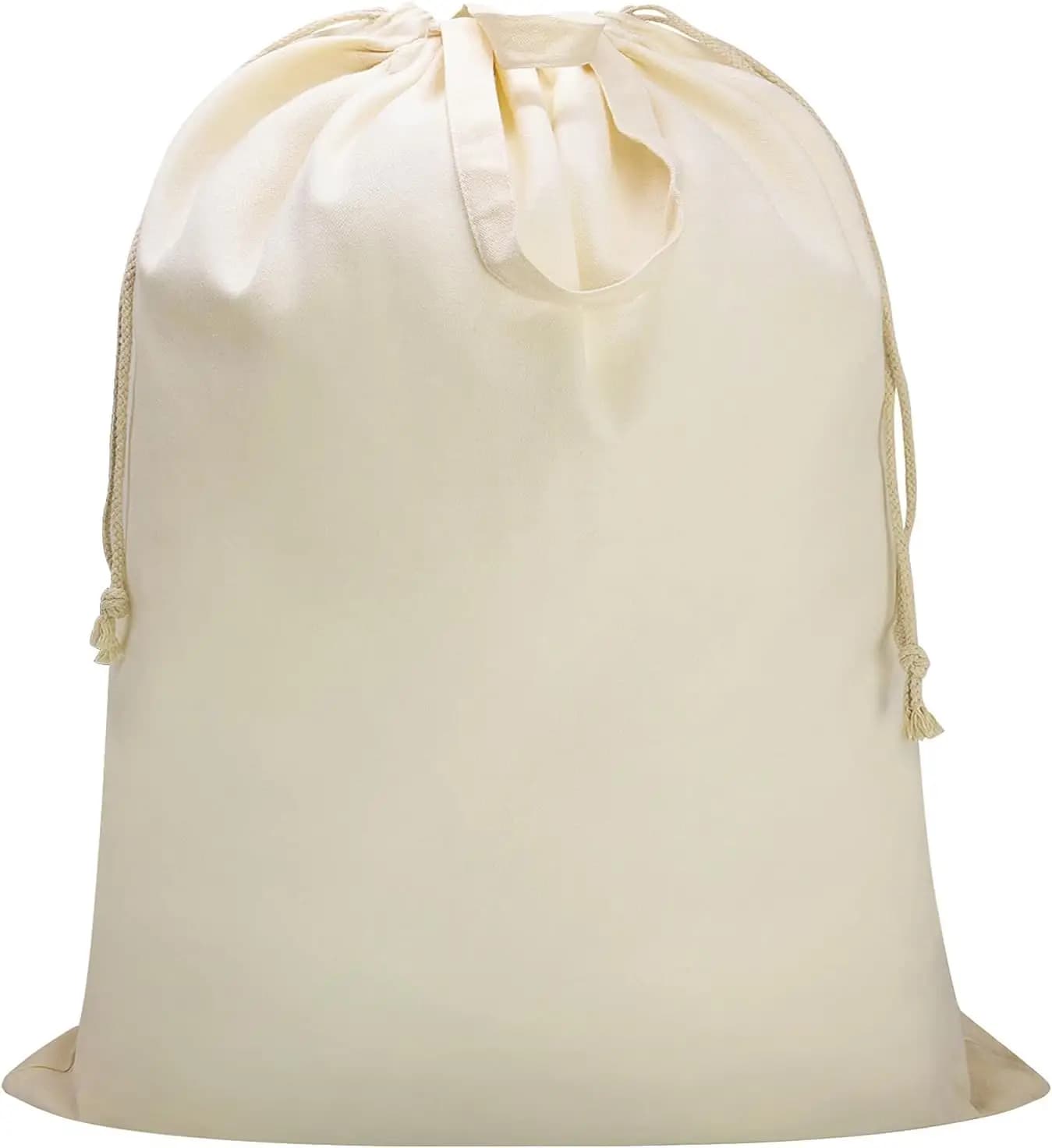 Bag for Bucato in Tela Extra Large with Manici e Cordoncino, Sacco Resistant e Lavabile, Beige XL