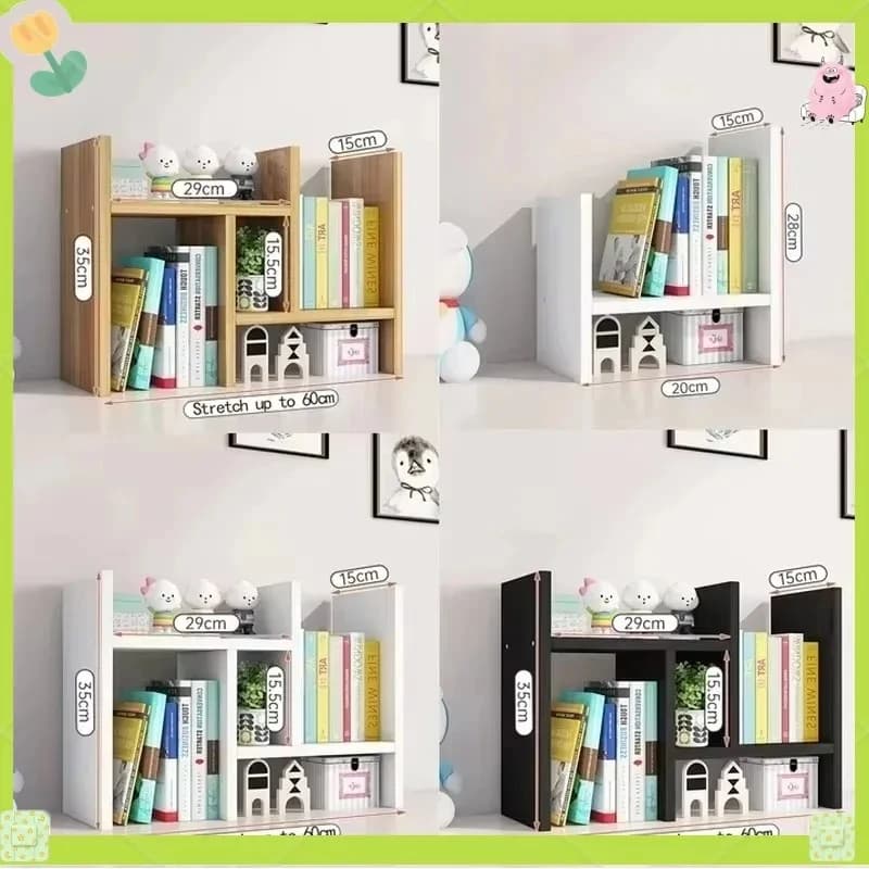 Telescopic Desktop Bookshelf Ins Style Finishing Rack Storage Organizer for Office Children Dormitory Simple Design Desk Shelves