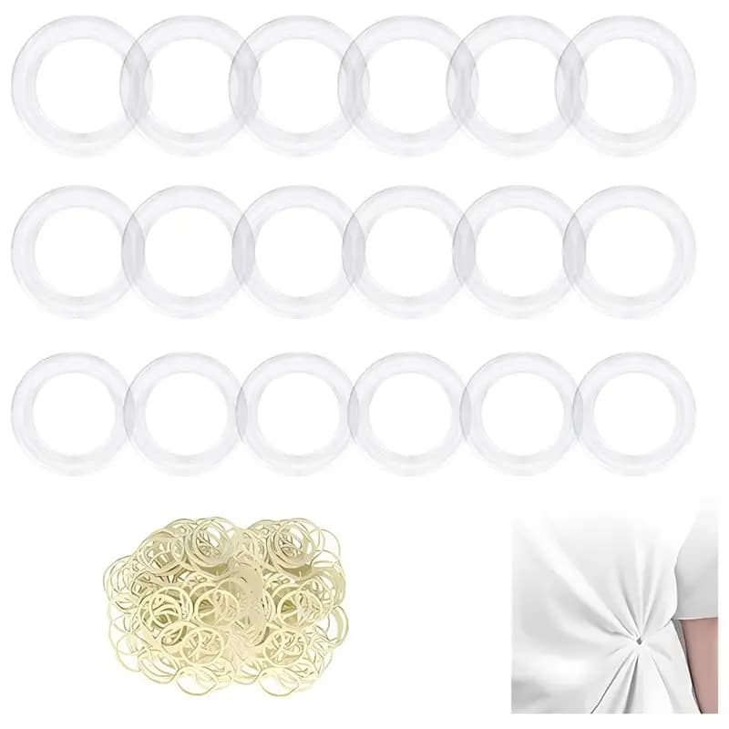 Clothing Cinch Clips -Clothing Accessory For Cinch Shirts, Dresses, Skirts And Scarves, Rings (3 Sizes) +Rubber Bands