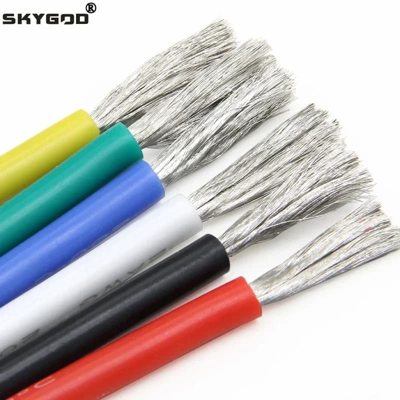 Cavo resistente al calore da 1 metro 11 10 8 7 6 4 3 2 AWG filo di Silicone Ultra morbido linea di rame flessibile ad alta temperatura