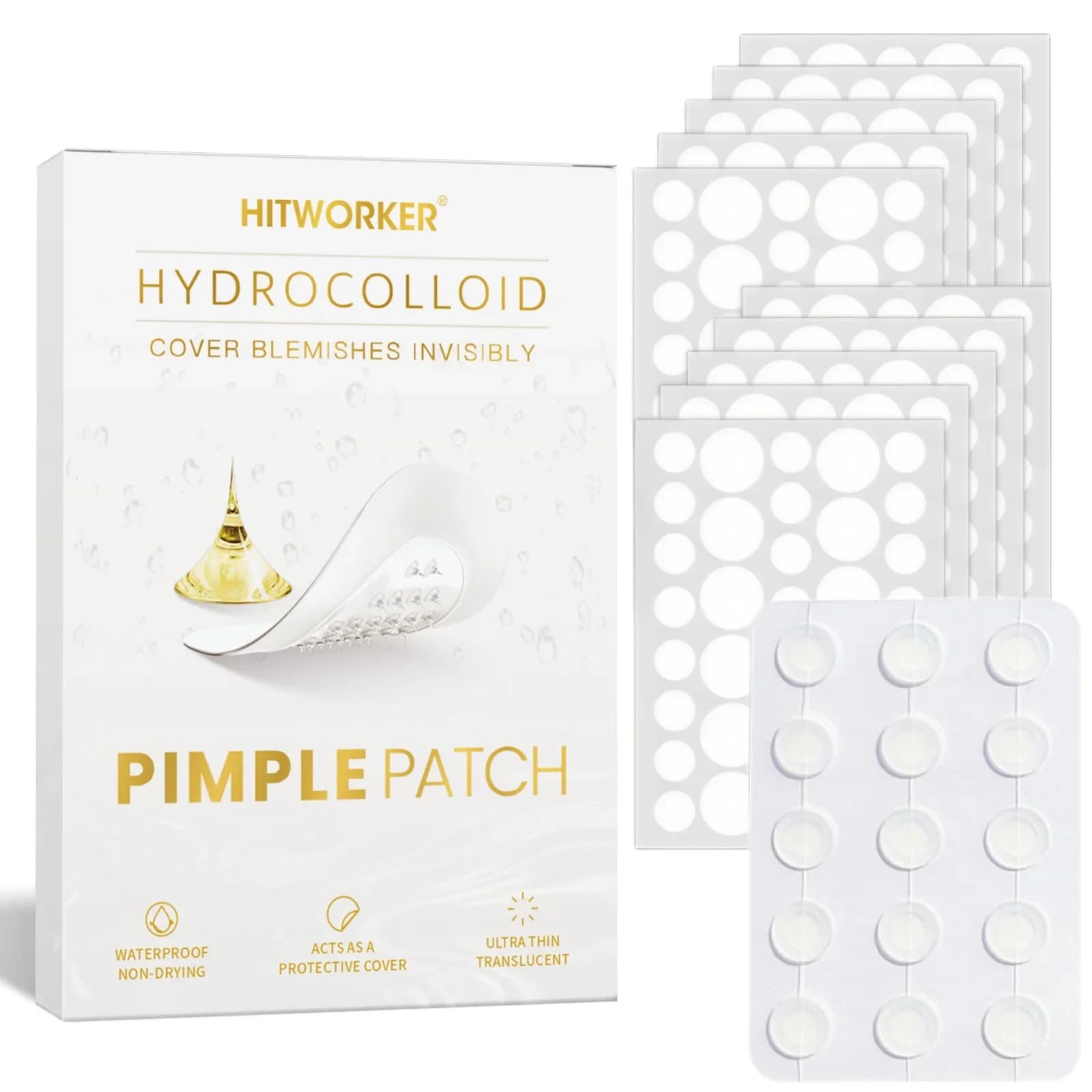 375 pieces/box of transparent patches for acne hydrogel, patches for acne with mild absorption and not irritating without alcohol