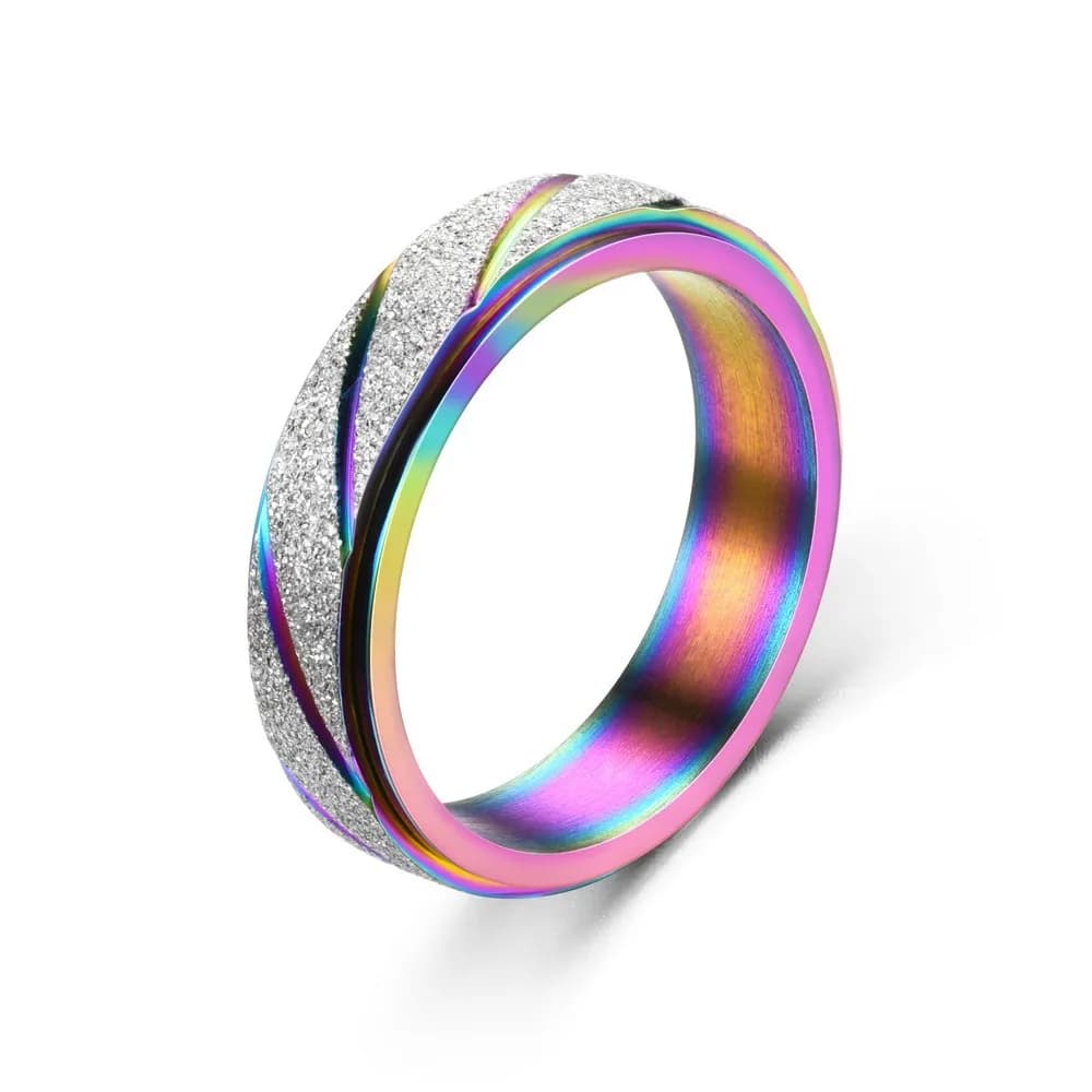 Anello Fidget Spinner in acciaio inossidabile per coppie Antistress Ansia Knuckle Band Matrimonio Amore Gioielli rotanti
