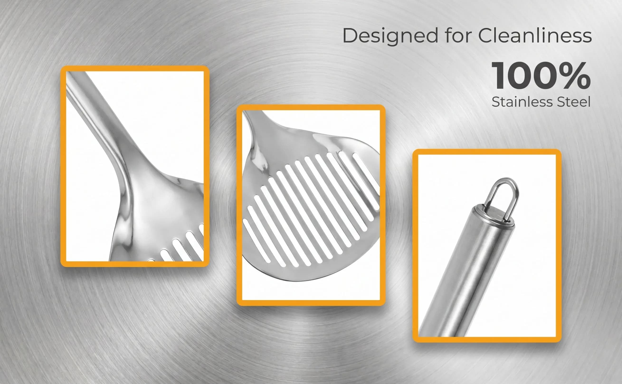 Stainless Steel Cat Litter Scoop Heavy Duty Metal Sifting Design Poop Scooper Efficient Filtration Litter Box Tool