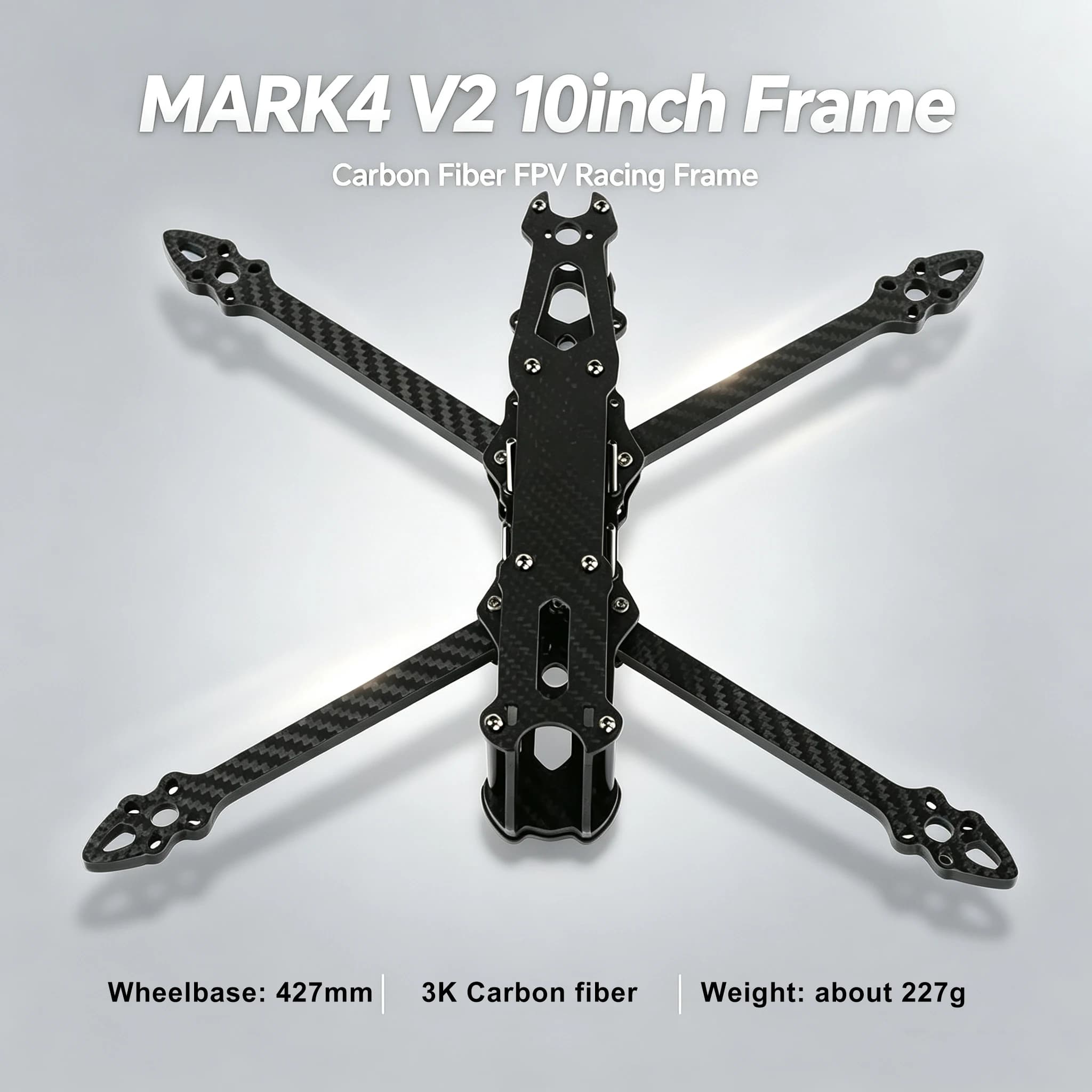 MARK4 FPV Drone Carbon Fiber Frame KIT Mark4 V2 10inch 427mm 3K Full Carbon Fiber TrueX Frame for FPV Camera Kit R3115 Motor