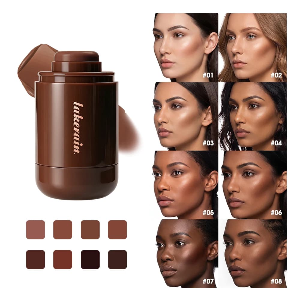 Contour Stick Packet Bronzer Cream Stick Blush & Bronzer with Highlight Brush Long-Lasting Makeup For 3D Face Contour