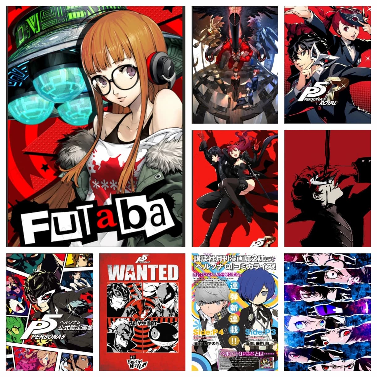 P-Persona 3 4 5 Gioco Anime reale Kit di pittura artistica con diamanti Adesivo Artigianato Mosaico Ricamo Punto croce fai da te Decorazioni per la casa Giocattoli Regalo