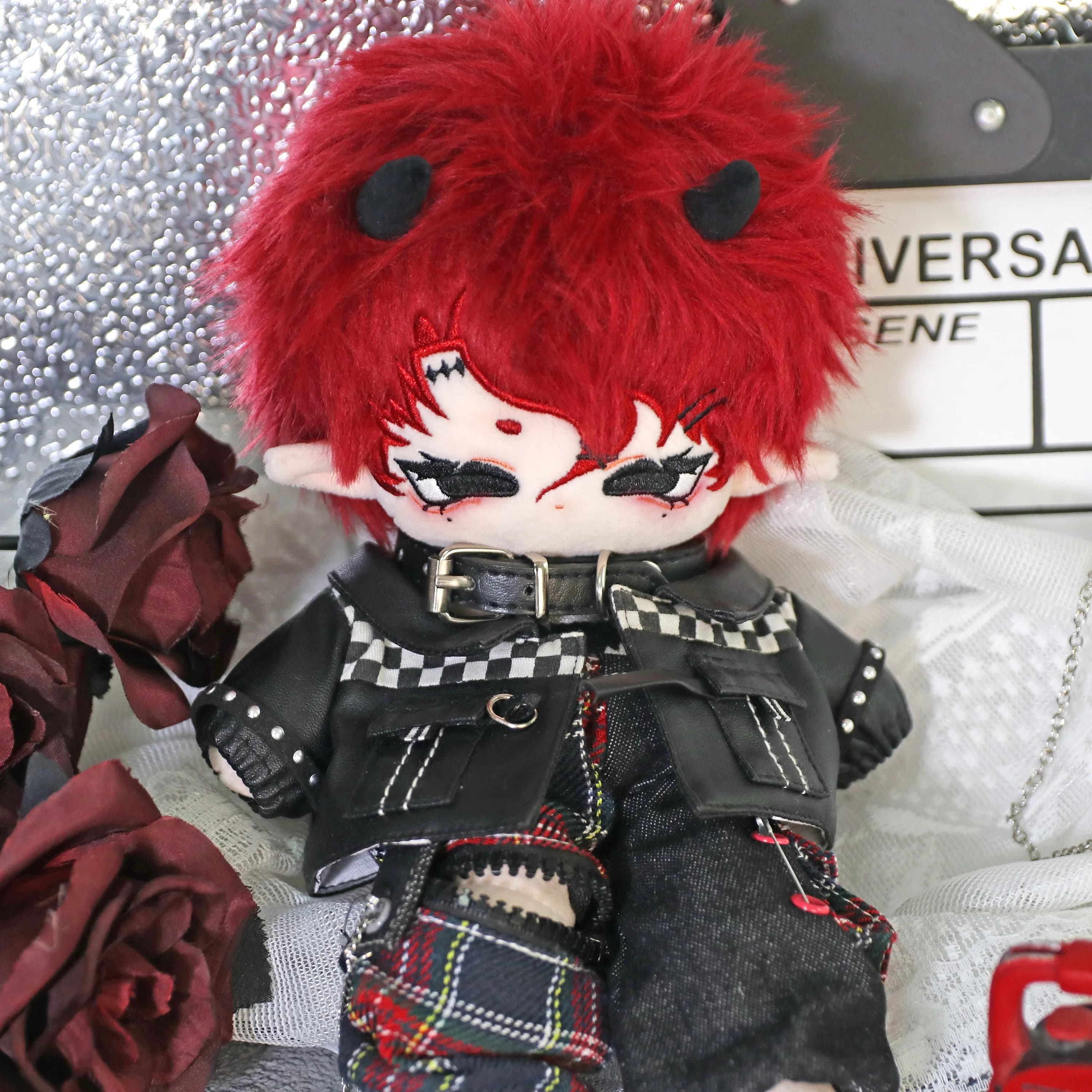 Black Bubble Series Punk Street 25/30cm Special Doll PU Jacket Plaid Pants Outfit accessori Cosplay Dress Up Clothes Suit
