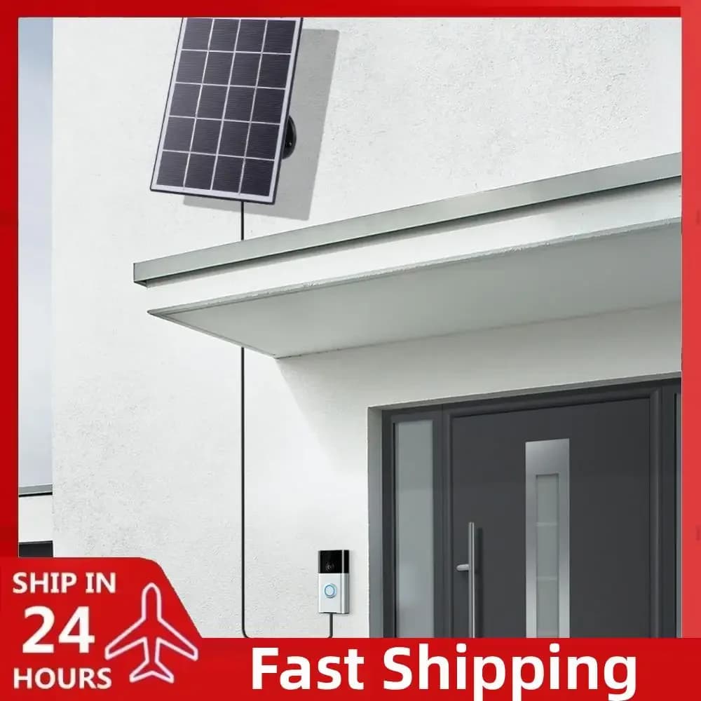 20W 5V Solar Charger IP65 Waterproof Solar Panel Charger 9.8Ft Charging Cable Solar Panel for Ring Video Doorbell 4 3 3 Plus 2