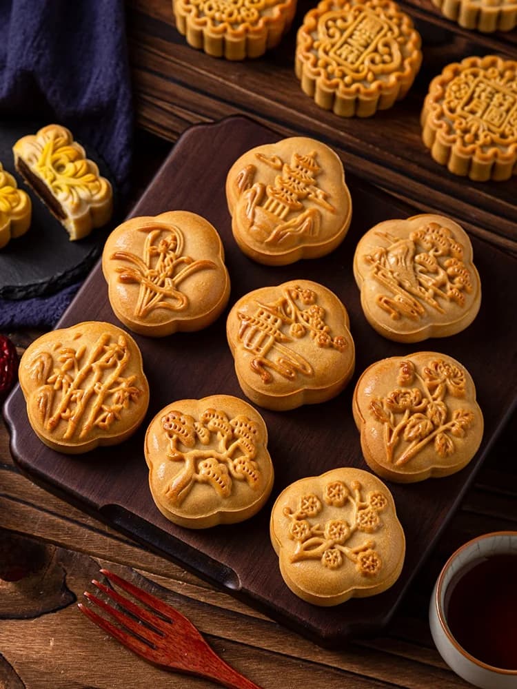 Stampo Tradizionale Cinese per Mooncake da 75g, per la preparazione a mano di Mooncake con Guscio di Ghiaccio e Torta di Fagioli Verdi, Utensile da Cucina per Uso Domestico