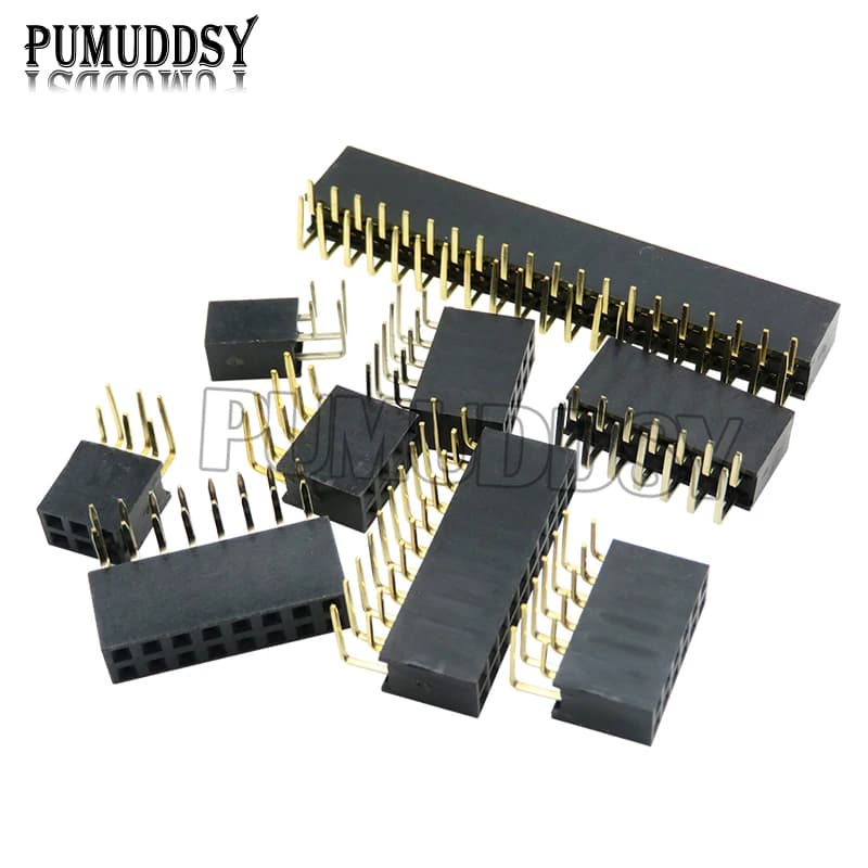 2.54mm R/A double row female 2~40 P PCB Board right angle Pin Header connector pin header 2*4 6 10 20 40 Pin for Arduino