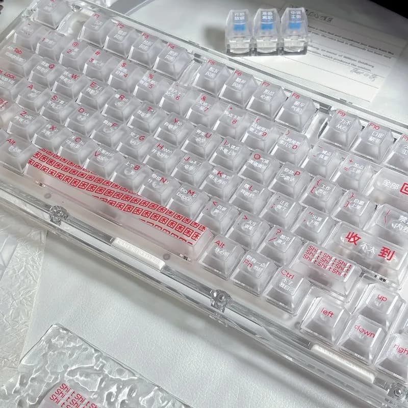 PC transparent fog transparent U V customized mechanical keyboard 60-108