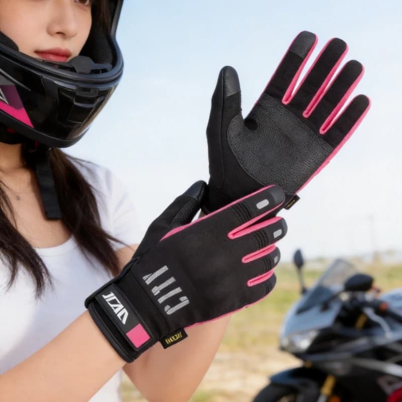 Warm Fleece Motorcycle Gloves Spring Autumn Touchscreen Glove for Men Women Cycling Electric Bike Non-Slip Racing Gear 1Pair