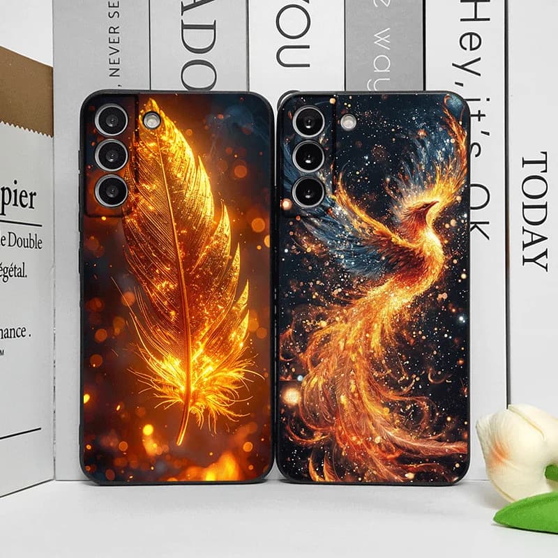 Luxury Phoenix Fire Feather Pattern Phone Case for Google Pixel 10 9 A 8 A 7A 6A 7 PRO 8 9 Pro XL 4G 5G Silicone TPU Soft Cover