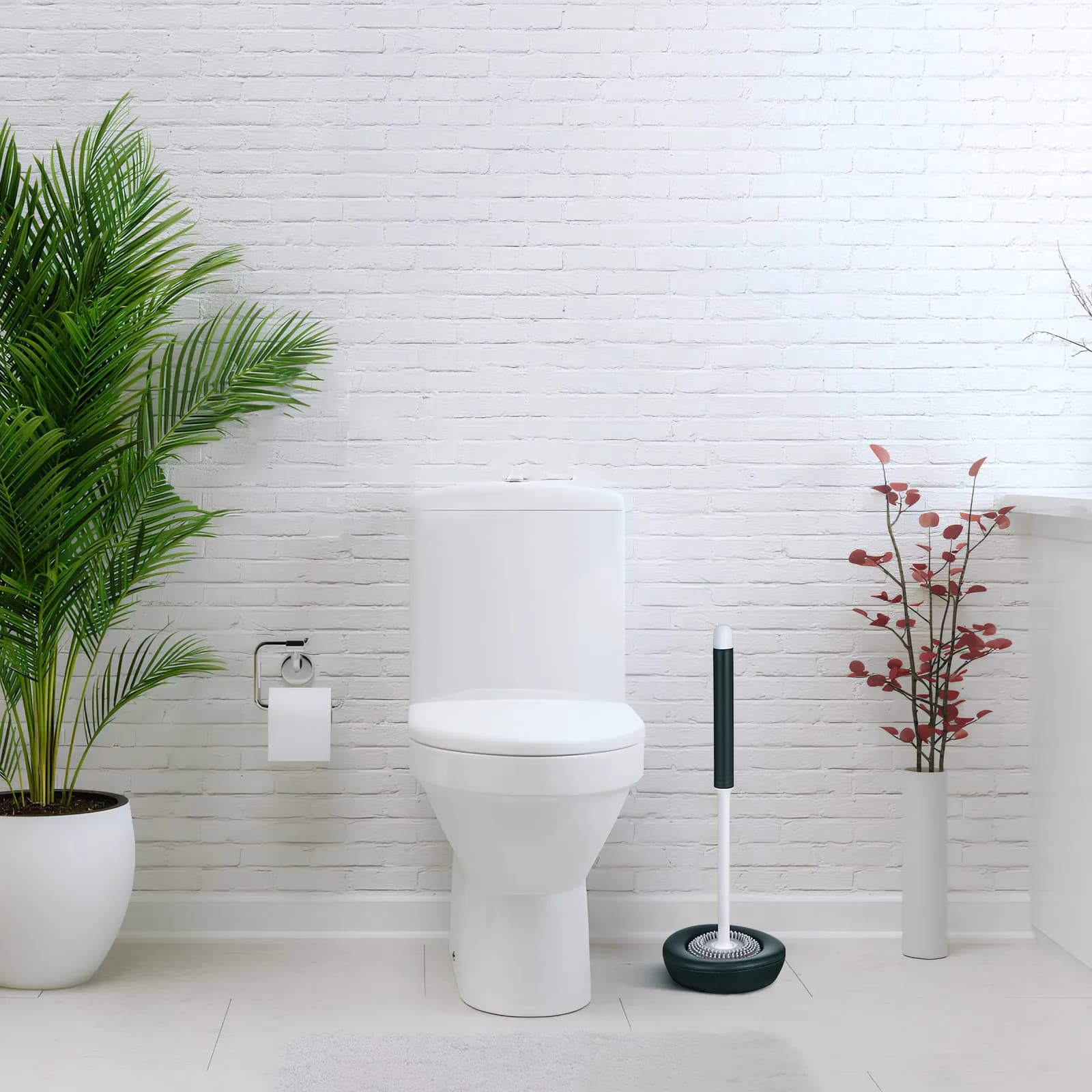 Set Spazzola WC in Silicone con Design Moderno e Supporto Drenante - Strumento per la Pulizia del Bagno e della Ciotola del WC - Pulizia Domestica