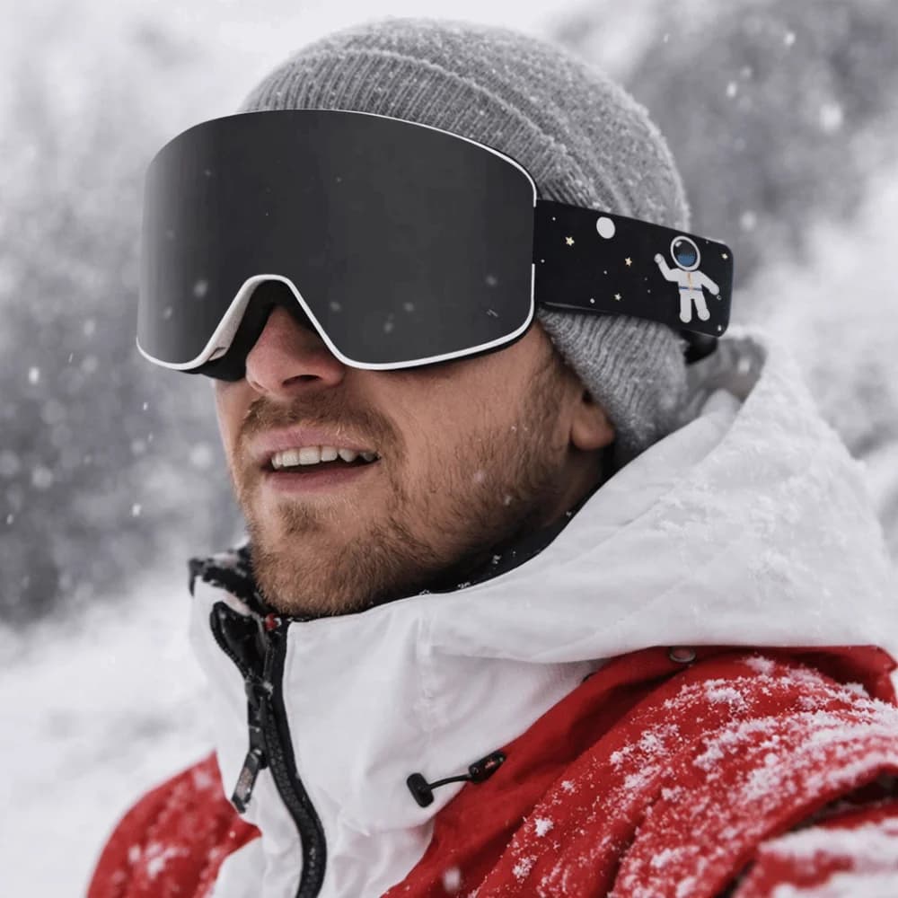 Occhiali da Sci con Protezione UV400, Doppio Strato, Rivestimento Completo, Antiappannamento, Lenti Cilindriche per Snowboard e Sport Invernali