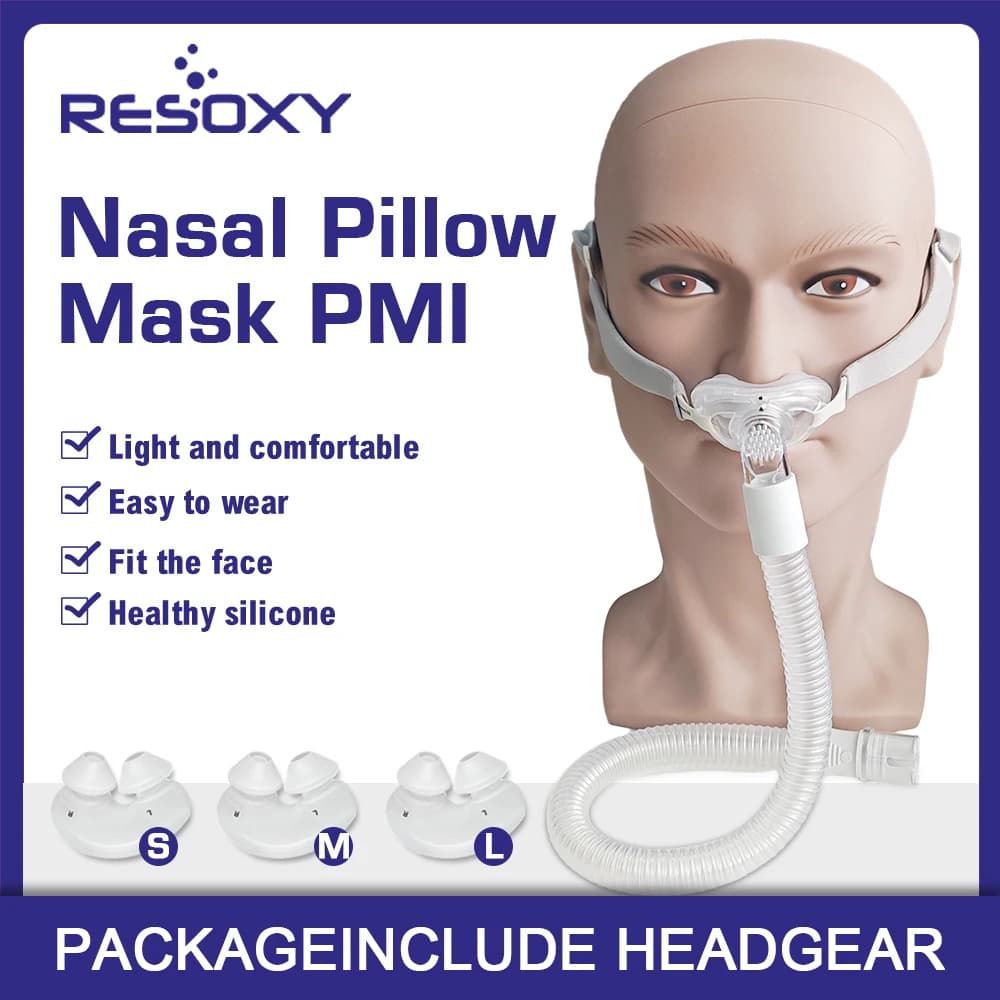 Resoxy Cpap Cuscino nasale Maschera universale PM2 Dimensioni multiple Apnea notturna CPAP Maschera nasale compatibile con ResMed, Philips e Fisher