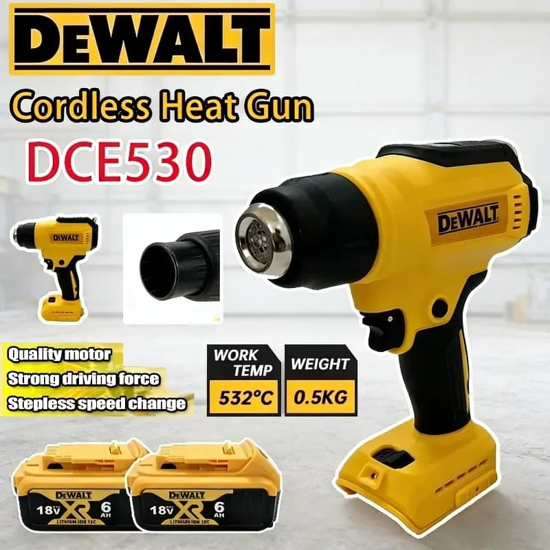 Pistola Termica Senza Spazzole Dewalt 300W DCE530, Soffiatore Termico ad Alta Potenza per Saldatura e Termoretrazione, Compatibile con Batterie Dewalt