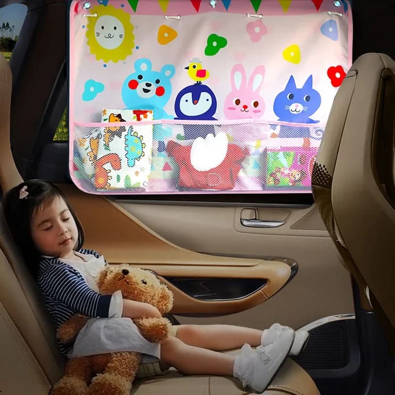 Kids Car Tent Window Curtains Multifunctional Handbag for Toys Canberon Fabric Bags for Side Window