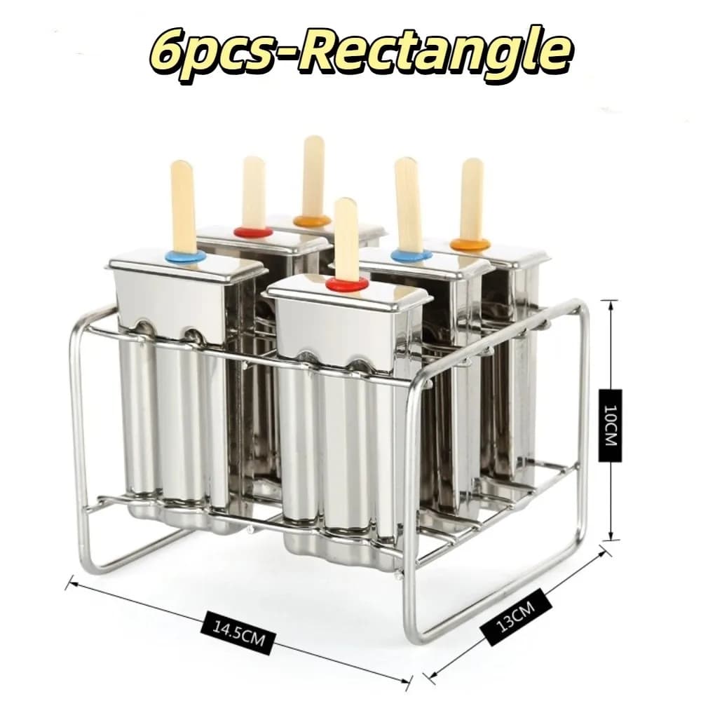 Nuovo Stampo per Ghiaccioli in Acciaio Inox, Set Riutilizzabile Fai-da-Te, Stampo per Gelato Ecologico, Utensile da Cucina