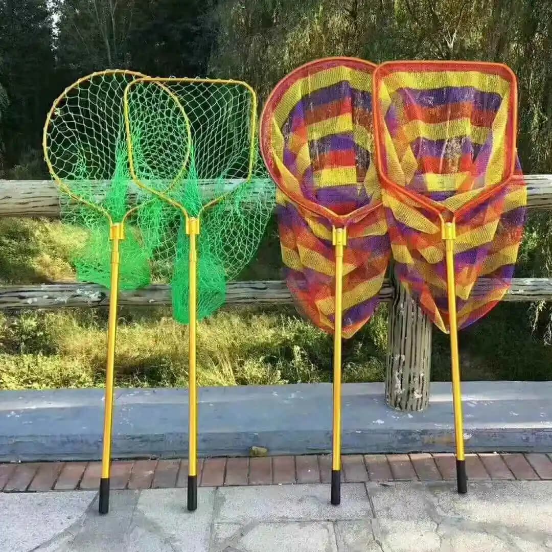 Rete da Pesca in Lega di Alluminio a Maglia Larga per Storioni e Trote, con Asta Retrattile e Rete Incollata, Attrezzatura da Pesca Leggera e Portatile per Campeggio