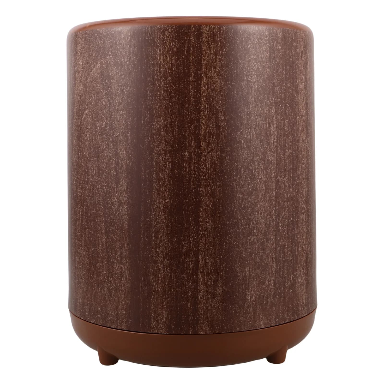 Cestino per Rifiuti Rotondo da 12L con Coperchio, Finitura Simil-Legno, Design Sottile per Bagno, Cucina, Ufficio, Uso Interno, Moderno e Decorativo
