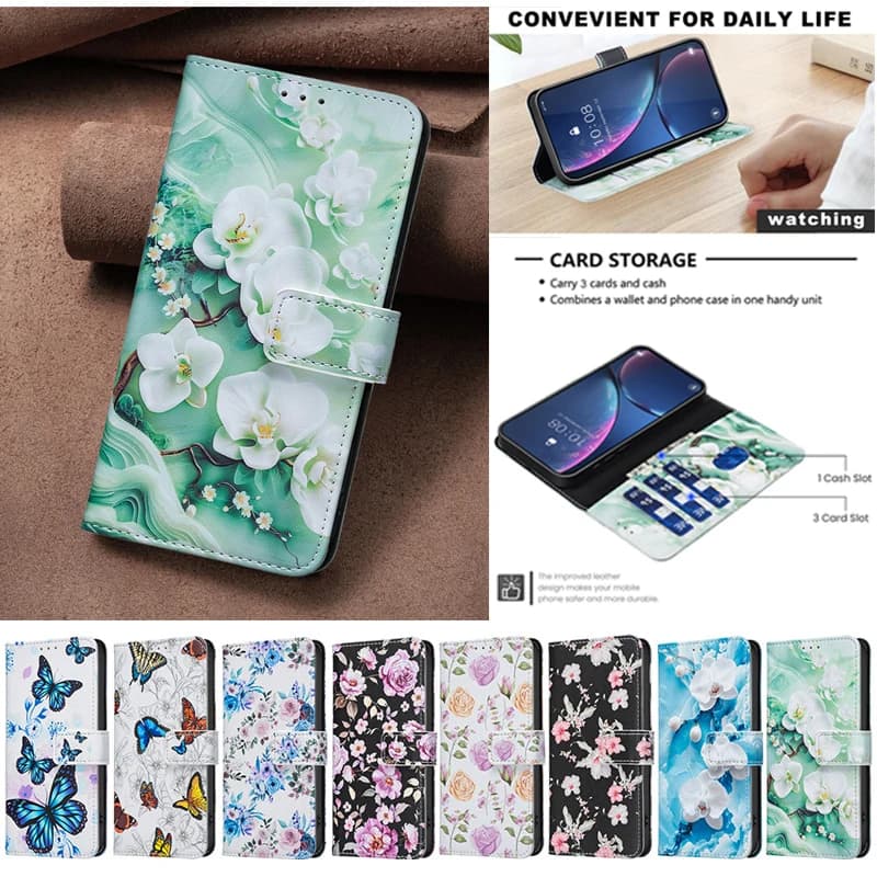 Pop 9 8 Custodia in pelle per Tecno Camon 30 Spark GO 2024 30c 20c 30 Pova 6 Pro 5G Custodie per telefoni Supporto magnetico Flip Cover a portafoglio carino