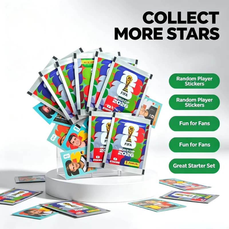 Panini FIFA World Cup 2026 Sticker Set, Collectible Football Stickers Cromos Soccer Player Trading Stickers Fan Collection Gift